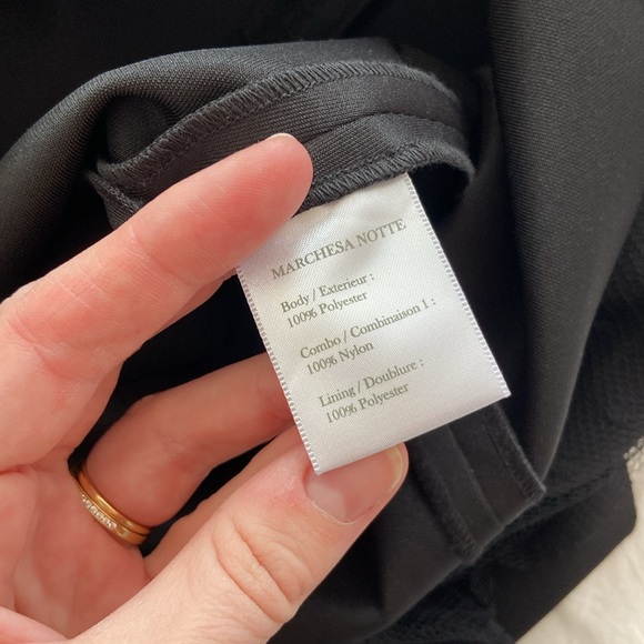 NWT Marchesa Notte Little Black Dress with Polkadot Mesh Detail - Picture 10 of 10